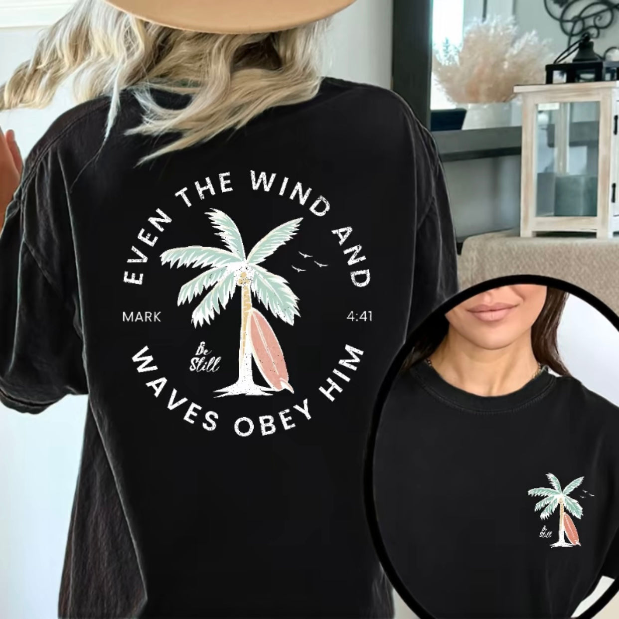 Christian Bible Verse Pattern Beachy Trendy Coconut Tree T-Shirt/Sweatshirt/Hoodie