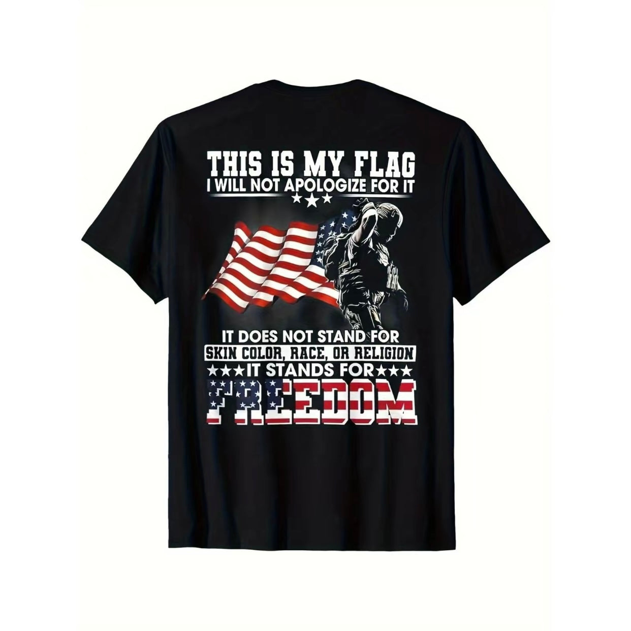 Stand for Freedom Patriotic American Flag & Soldier Print T-Shirt/Sweatshirt/Hoodie