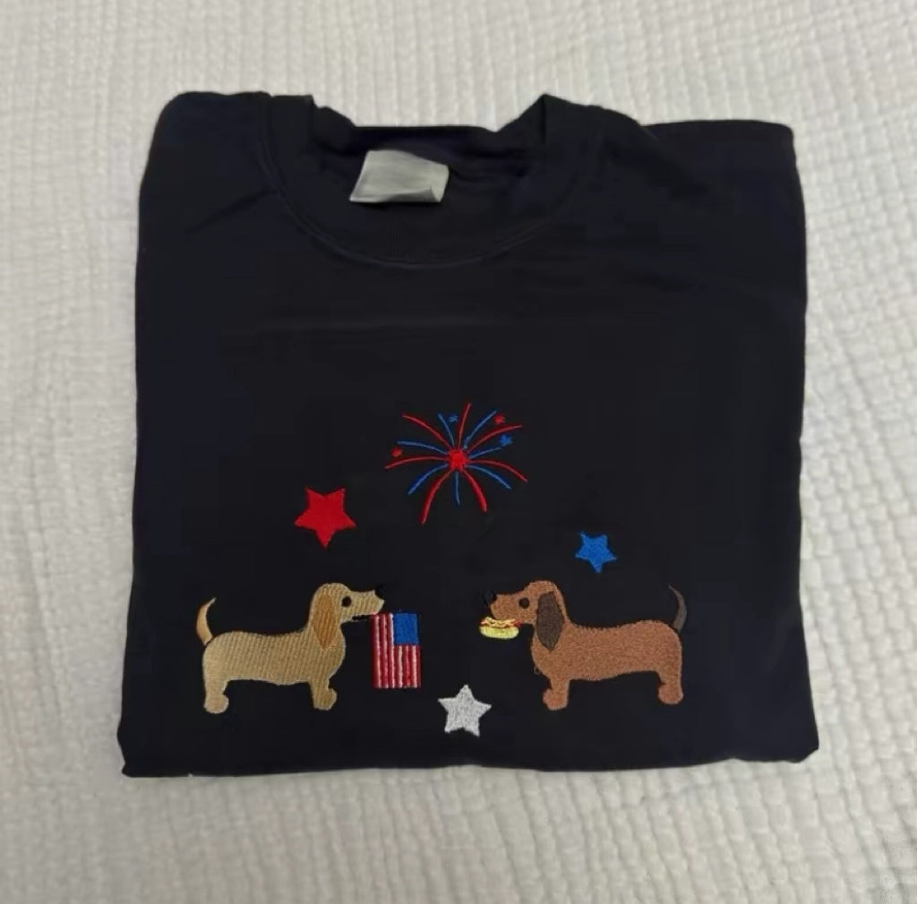 USA embroidered Fourth of July T-Shirt/Sweatshirt/Hoodie