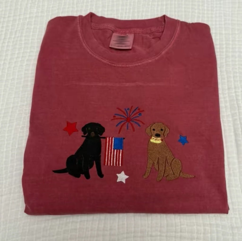 USA embroidered Fourth of July T-Shirt/Sweatshirt/Hoodie