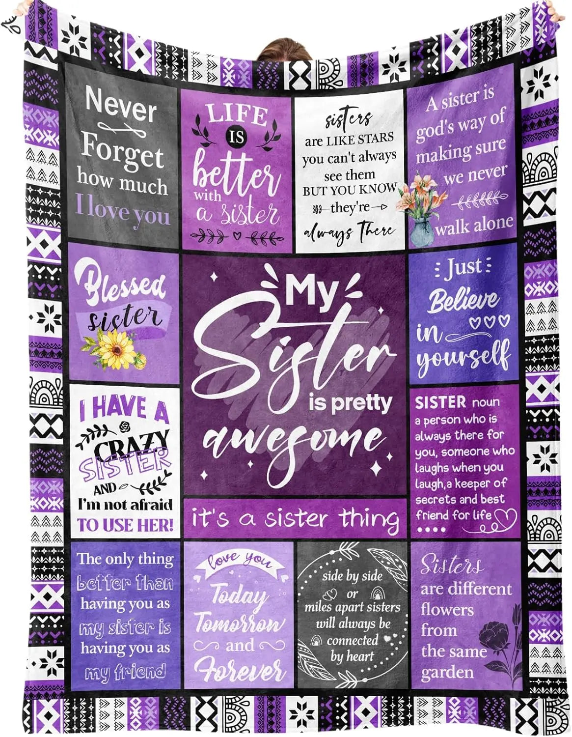 My Sister Is Pretty Awesome Sister Gifts Blanket