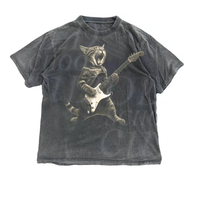 Rock Cat Playing Guitar T-Shirt/Sweatshirt/Hoodie