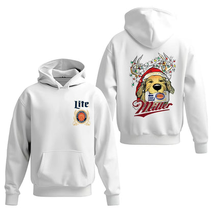 Miller Lite Dog Christmas T-Shirt/Sweatshirt/Hoodie