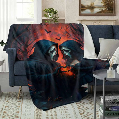 Ghostface Lovers Gothic Romance Blanket
