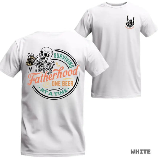 Surviving Fatherhood Skeleton with Beer Graphic T-Shirt/Sweatshirt/Hoodie