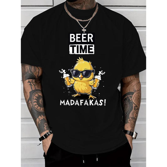 Beer Time Chicken Funny Graphic T-Shirt/Sweatshirt/Hoodie