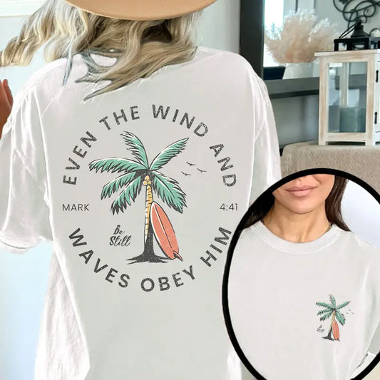Christian Bible Verse Pattern Beachy Trendy Coconut Tree T-Shirt/Sweatshirt/Hoodie