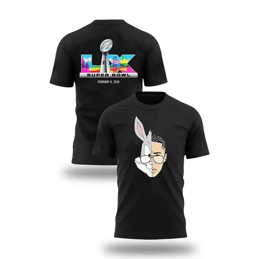 Bugs Bunny Half Face Super Bowl 2026 T-Shirt/Sweatshirt/Hoodie