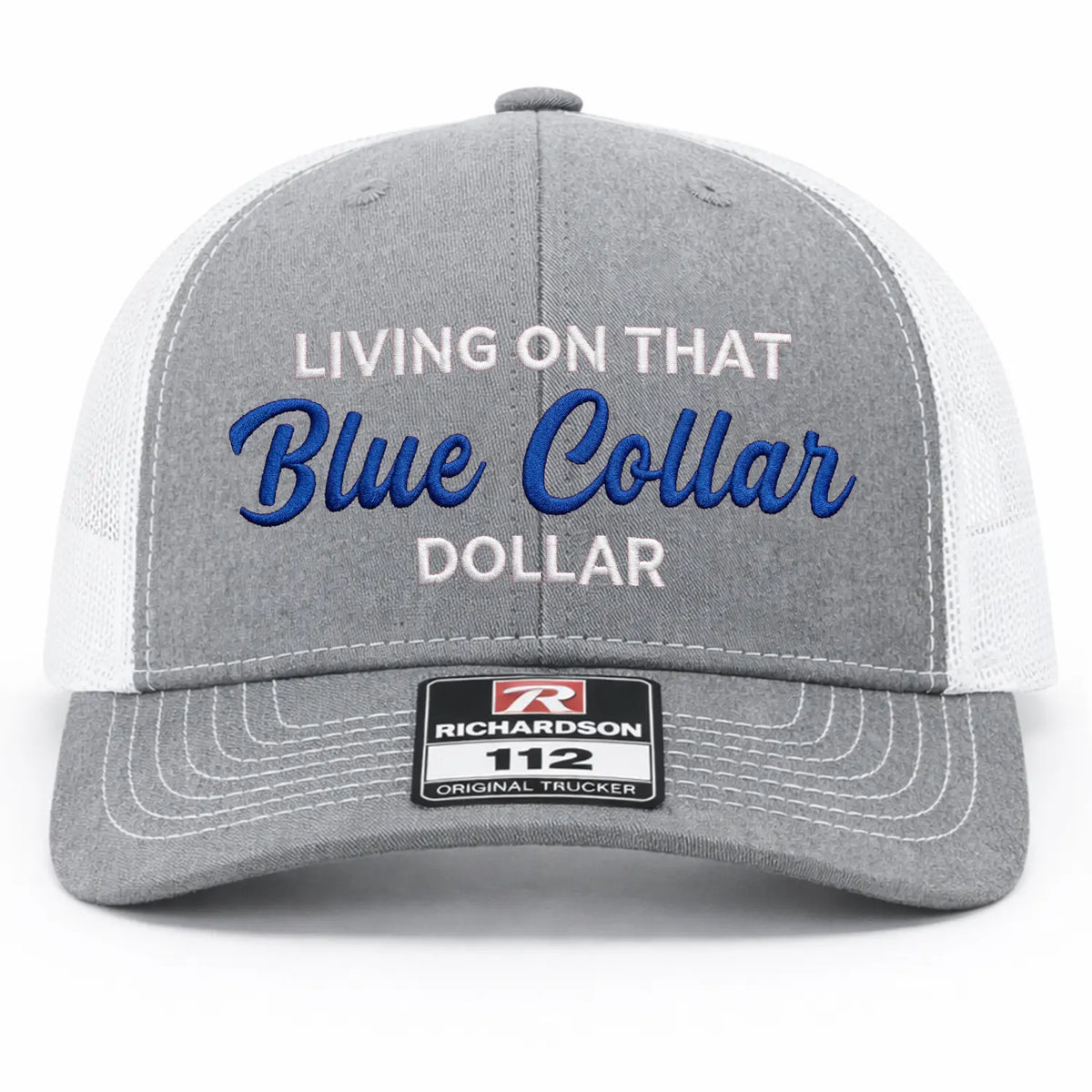 Living On That Blue Collar Embroidered Hat