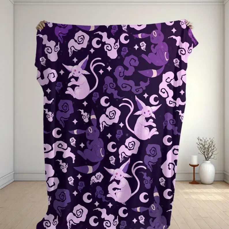 Umbreon Espeon Moonlight Galaxy Blanket
