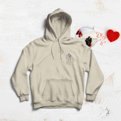 Custom Outline Photo Embroidered Hoodie