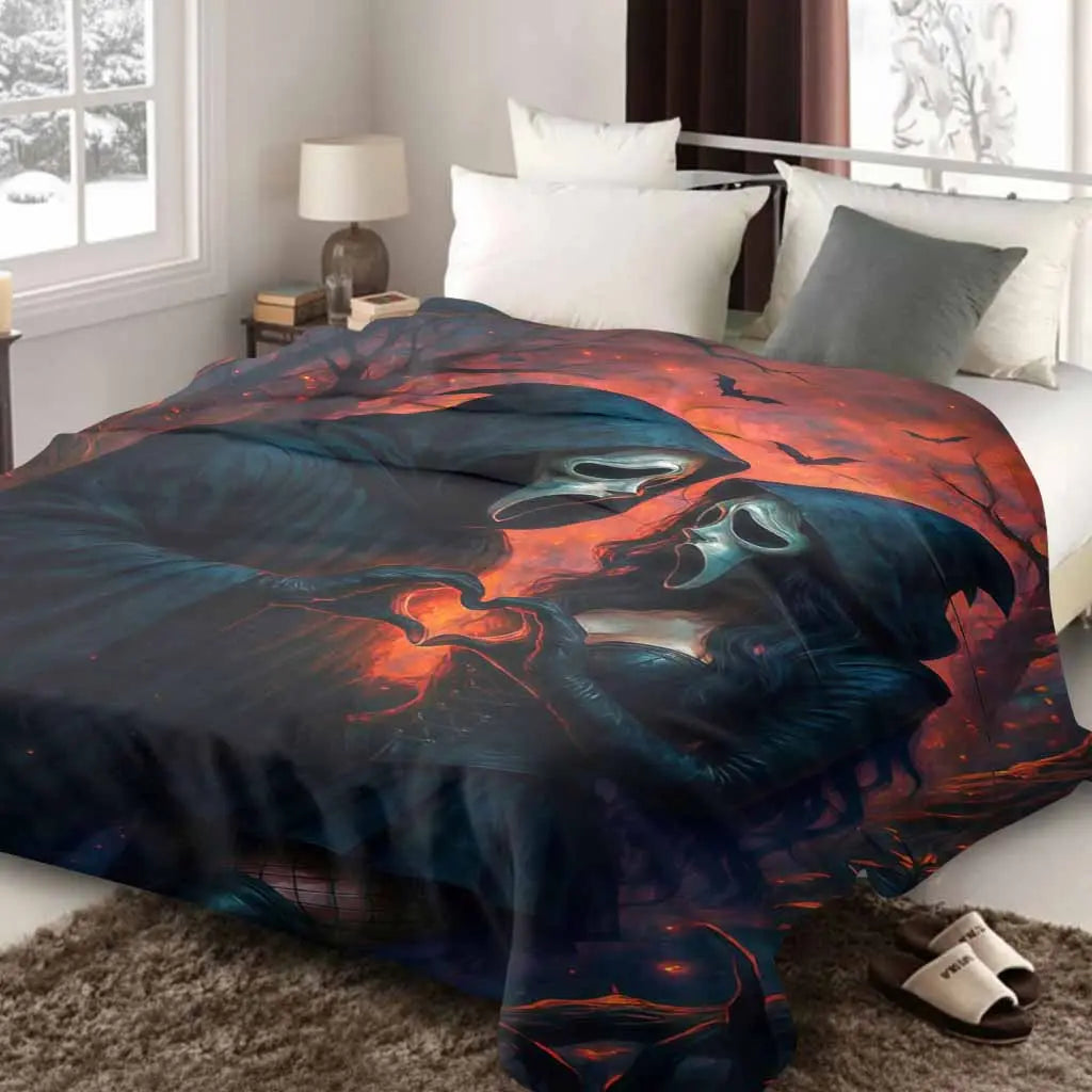 Ghostface Lovers Gothic Romance Blanket