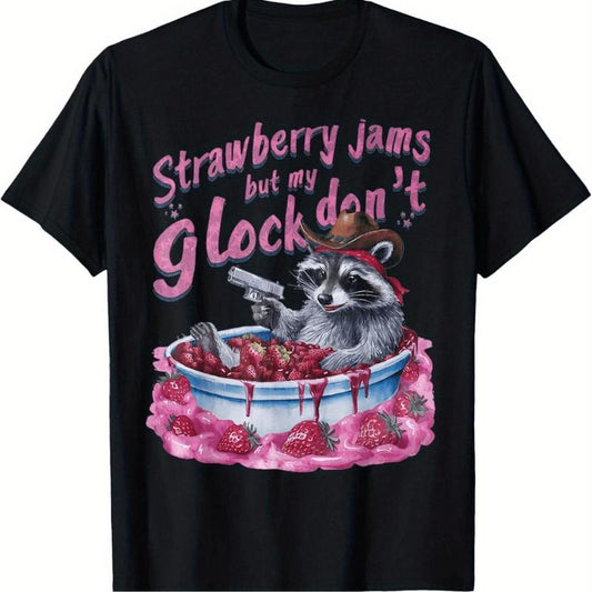 Strawberry Jams And Toy Gun Playful Raccoon Cowboy T-Shirt/Sweatshirt/Hoodie