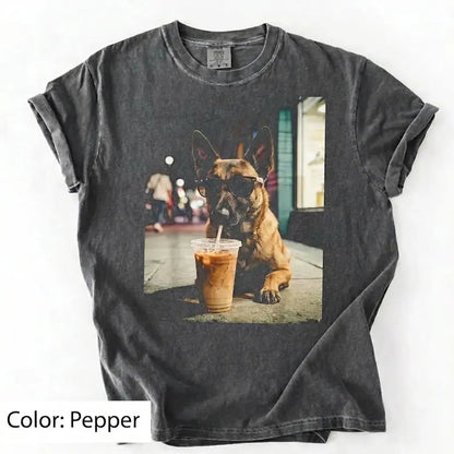 Dog Drinking Iced Coffee Meme Gift for Dog Lovers T-Shirt/Sweatshirt/Hoodie