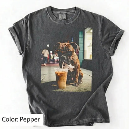 Dog Drinking Iced Coffee Meme Gift for Dog Lovers T-Shirt/Sweatshirt/Hoodie