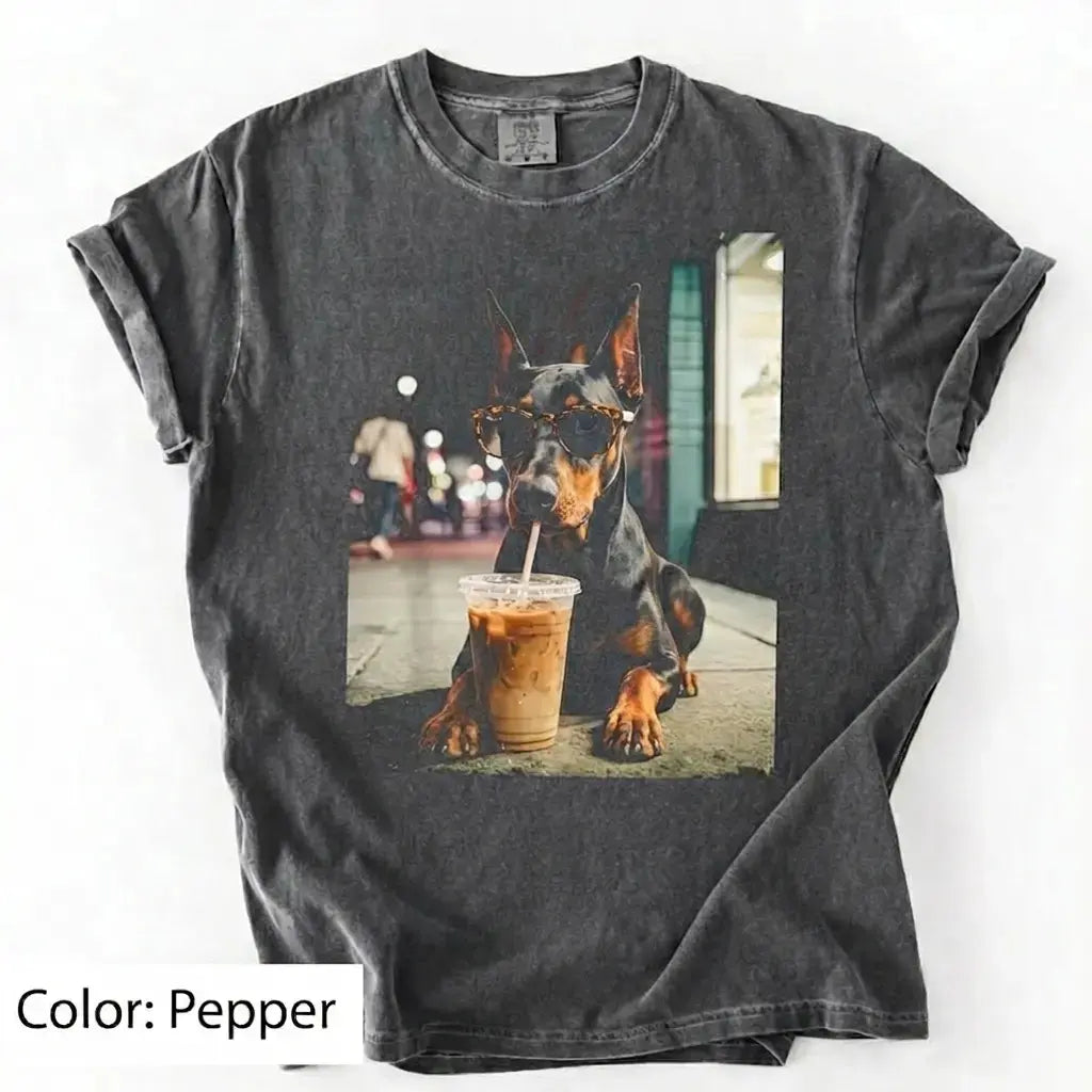 Dog Drinking Iced Coffee Meme Gift for Dog Lovers T-Shirt/Sweatshirt/Hoodie