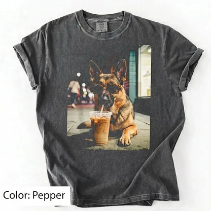 Dog Drinking Iced Coffee Meme Gift for Dog Lovers T-Shirt/Sweatshirt/Hoodie
