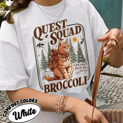 Quest Squad Broccoli Funny Cat T-Shirt/Sweatshirt/Hoodie