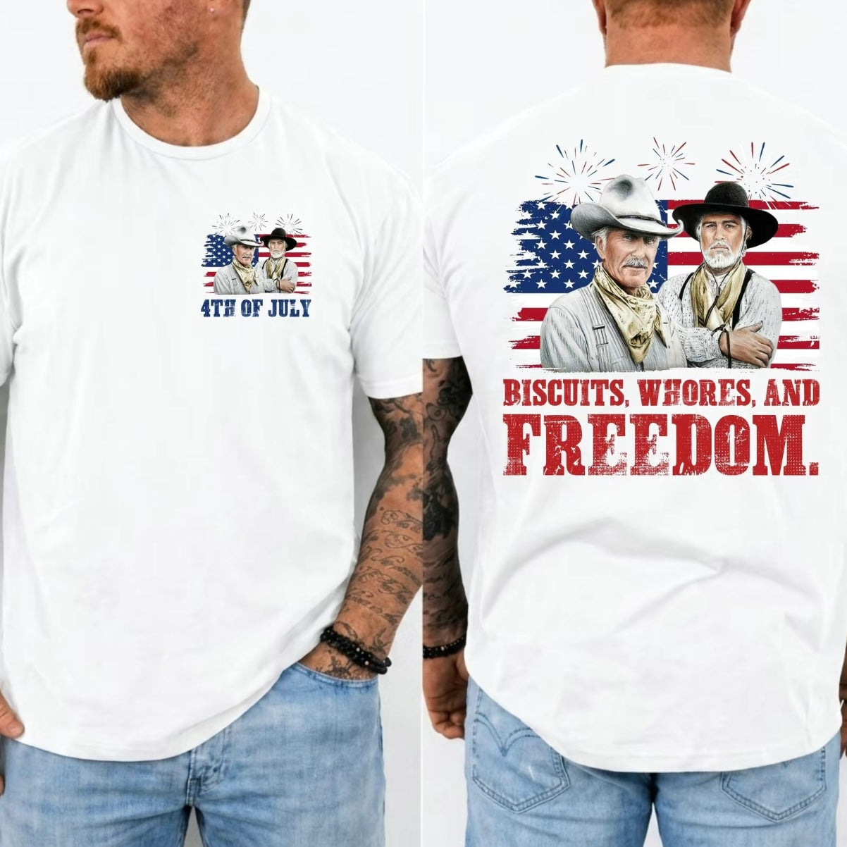 Biscuits Wh0res And Freedom 4th Of July Happy 250th Anniversary America T-Shirt/Sweatshirt/Hoodie