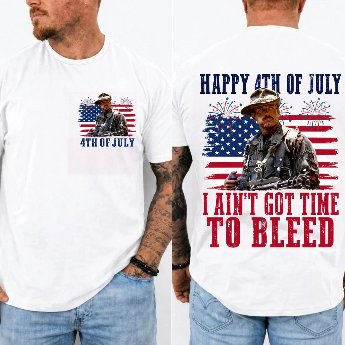 I Ain't Got Time To Bleed 4th Of July Predator Movie T-Shirt/Sweatshirt/Hoodie