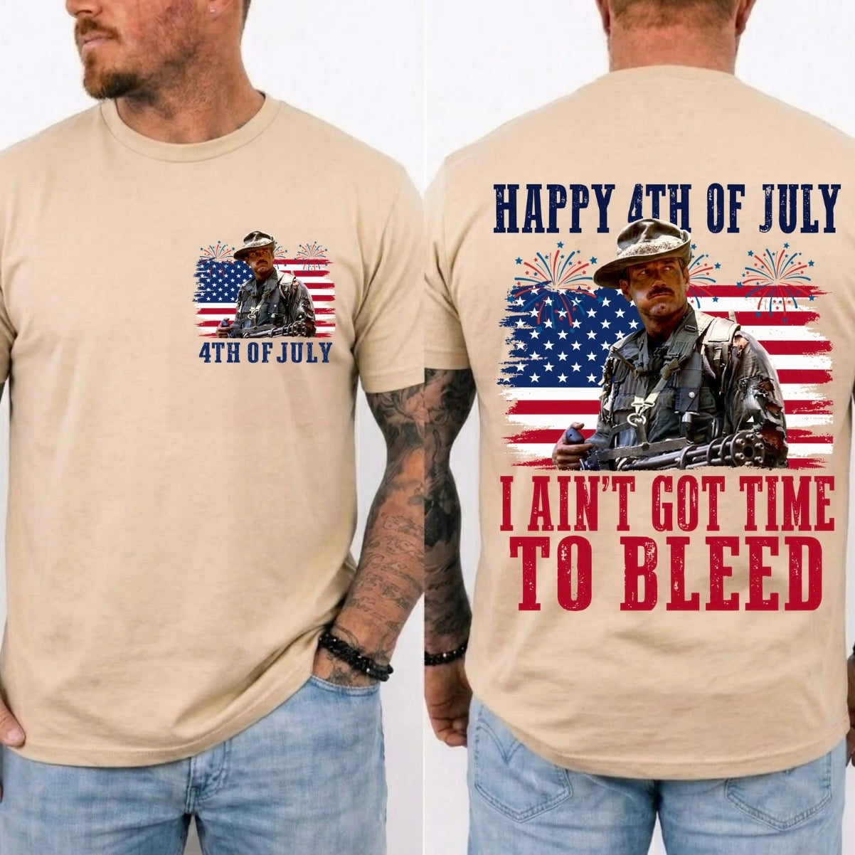 I Ain't Got Time To Bleed 4th Of July Predator Movie T-Shirt/Sweatshirt/Hoodie