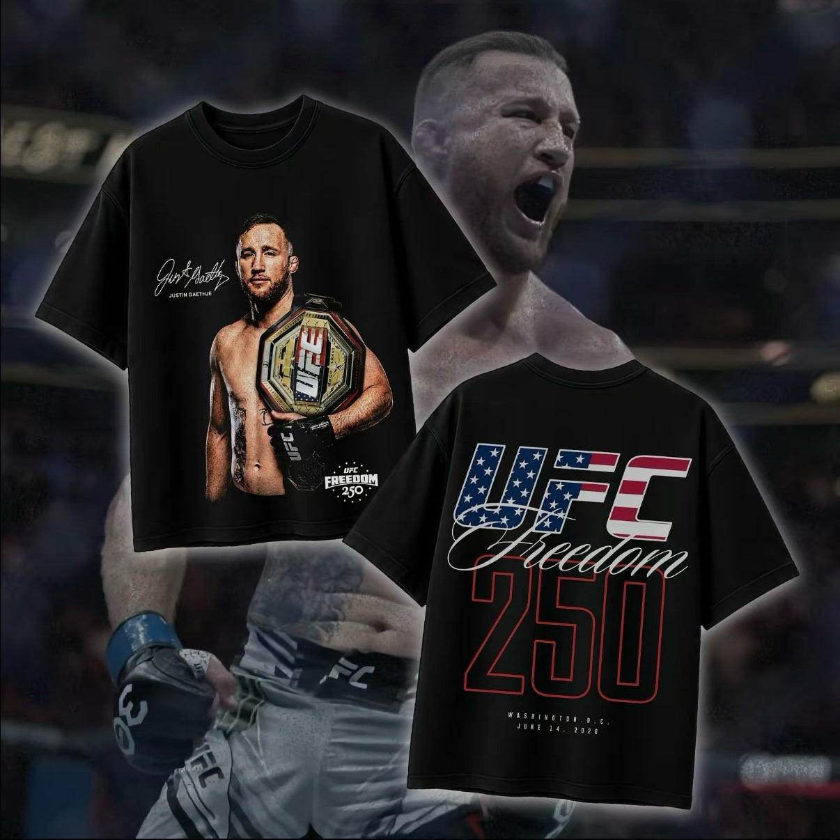Justin Gaethje UFC Freedom 250 Champion Series T-Shirt/Sweatshirt/Hoodie