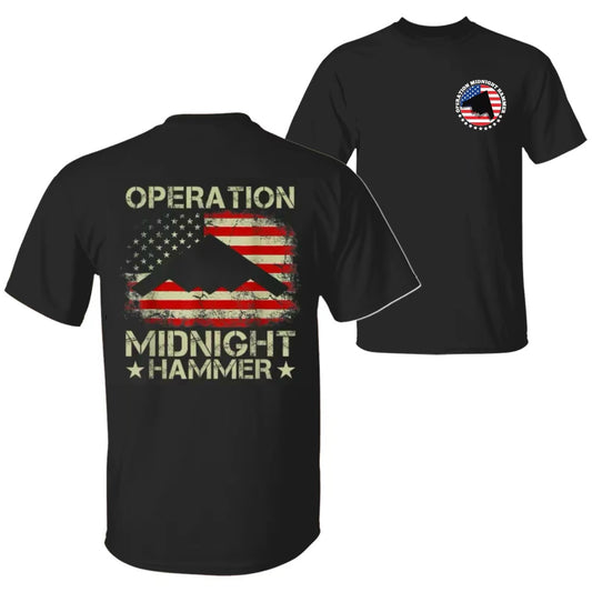 Operation Midnight Hammer with American Flag US Air Force B-2 Spirit Stealth Jet T-Shirt/Sweatshirt/Hoodie