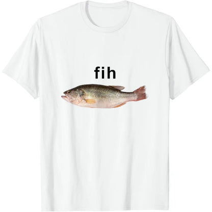 "Fih" Funny Misspelled Fish Meme, Simple Humor T-Shirt/Sweatshirt/Hoodie