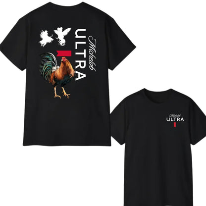 Rooster Graphic Dynamic Fighting Cocks with Beer Brand T-Shirt/Sweatshirt/Hoodie