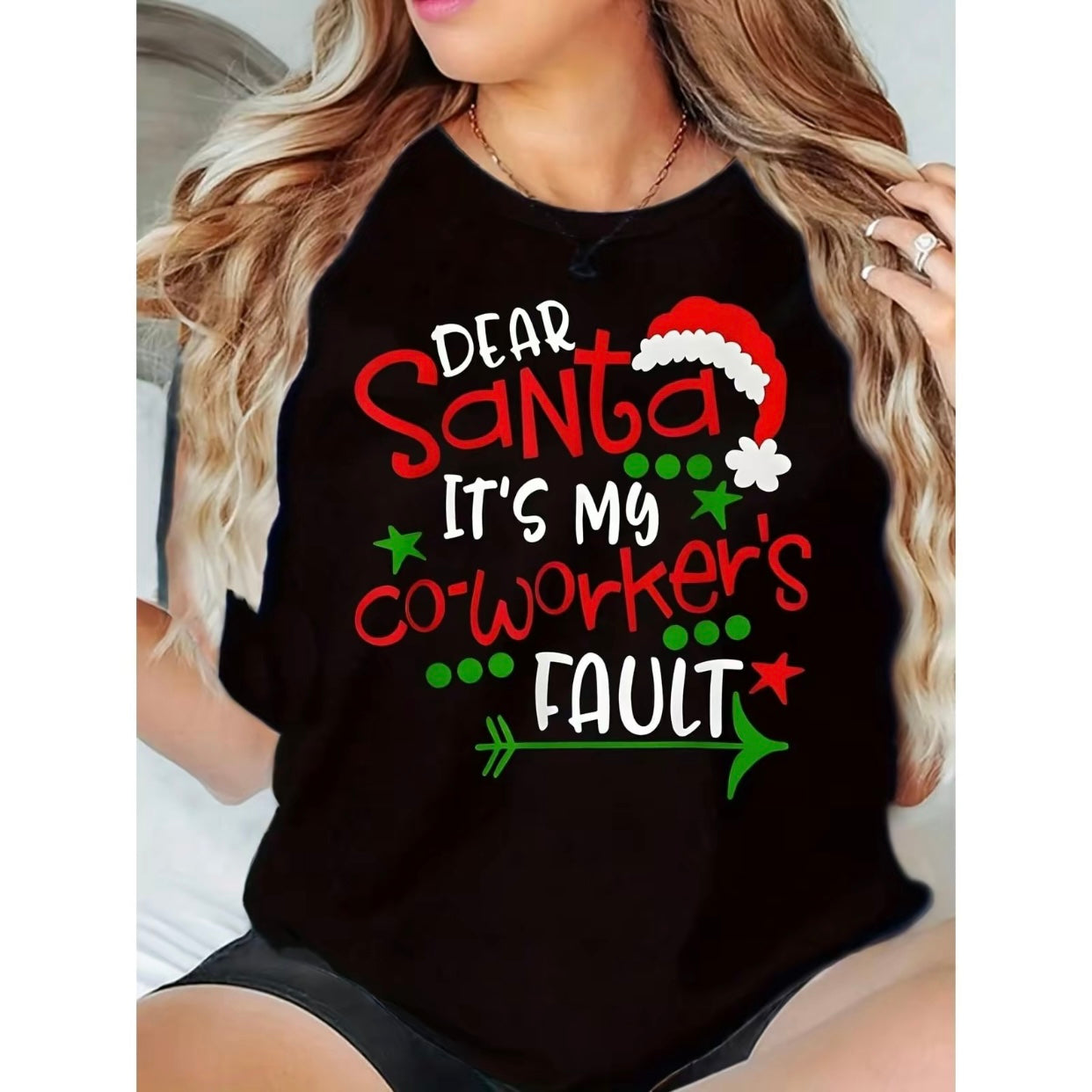 Dear Santa It's My Coworker's Fault Funny T-Shirt/Sweatshirt/Hoodie