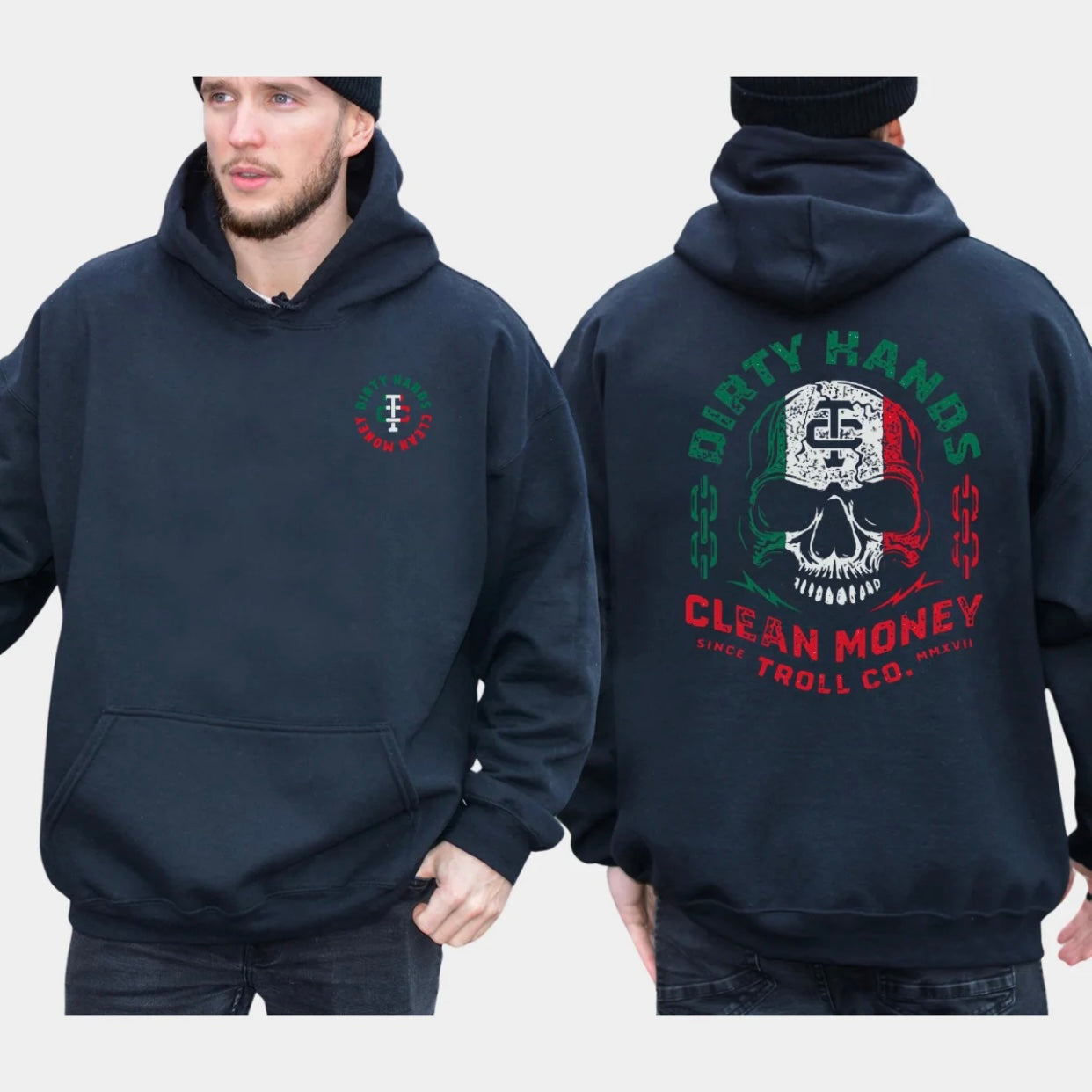 Dirty Hands Clean Money Skull Series T-Shirt/Sweatshirt/Hoodie