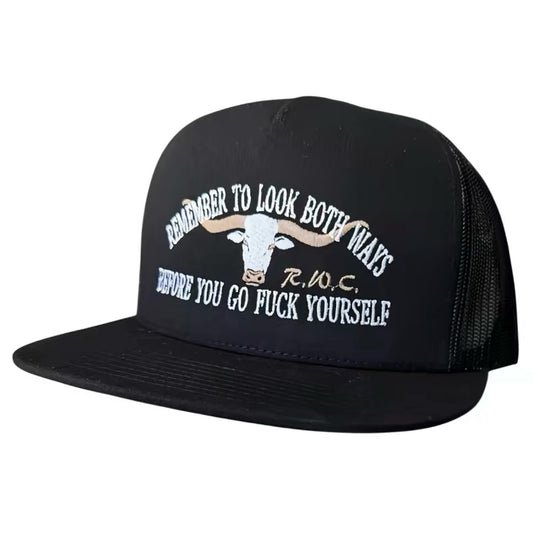 Remember To Look Both Ways Embroidered Hat
