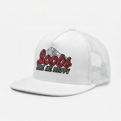Boobs Make Me Happy Embroidered Hat