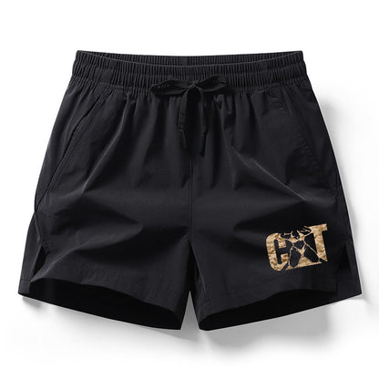 Cat With Woman Drawstring Waist Shorts