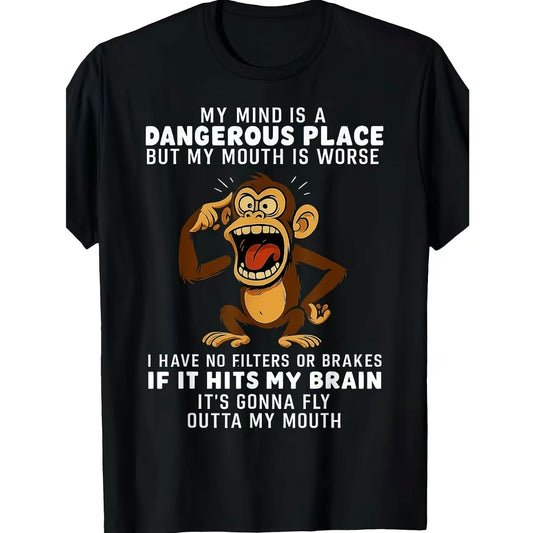 My Mind Is A Dangerous Place Humorous Monkey T-Shirt/Sweatshirt/Hoodie