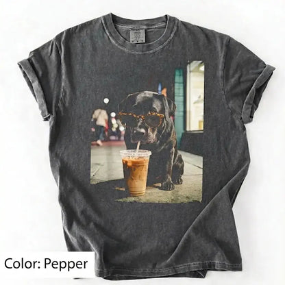 Dog Drinking Iced Coffee Meme Gift for Dog Lovers T-Shirt/Sweatshirt/Hoodie