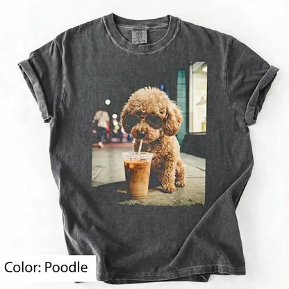 Dog Drinking Iced Coffee Meme Gift for Dog Lovers T-Shirt/Sweatshirt/Hoodie