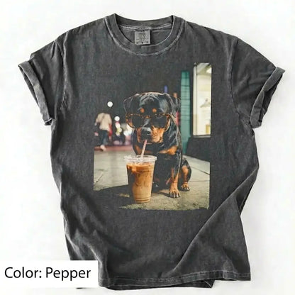 Dog Drinking Iced Coffee Meme Gift for Dog Lovers T-Shirt/Sweatshirt/Hoodie