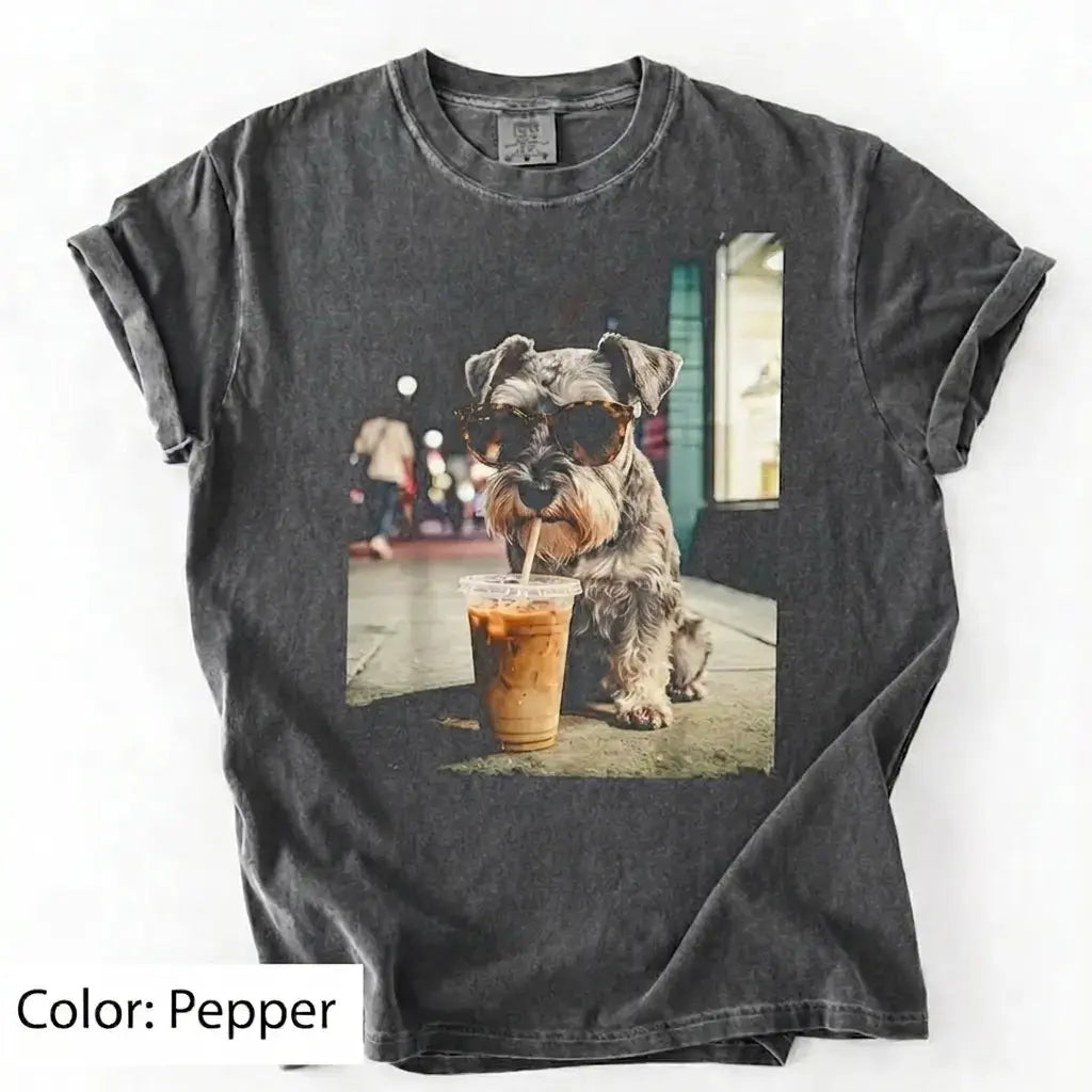 Dog Drinking Iced Coffee Meme Gift for Dog Lovers T-Shirt/Sweatshirt/Hoodie
