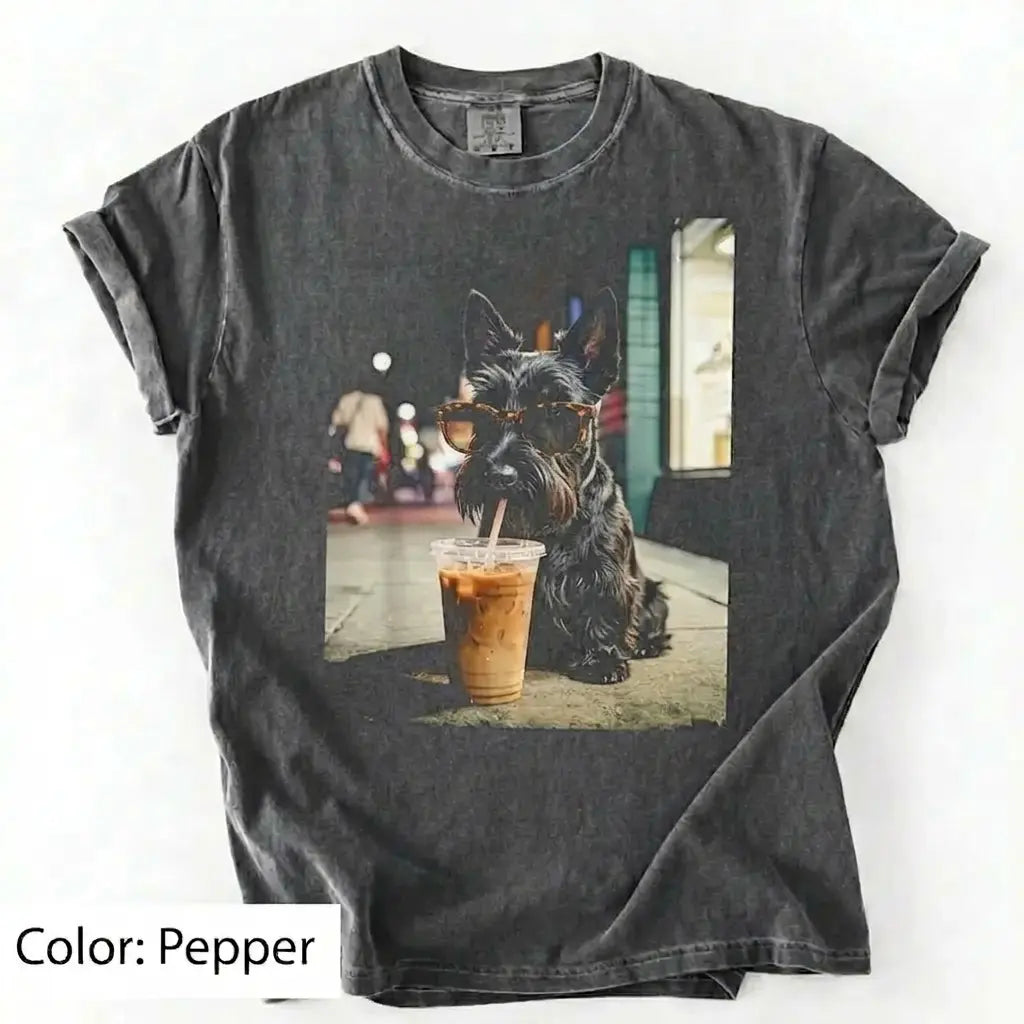 Dog Drinking Iced Coffee Meme Gift for Dog Lovers T-Shirt/Sweatshirt/Hoodie