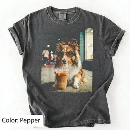 Dog Drinking Iced Coffee Meme Gift for Dog Lovers T-Shirt/Sweatshirt/Hoodie