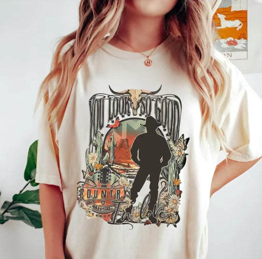 You Look So Good Country In Love Graphic Vintage T-Shirt/Sweatshirt/Hoodie