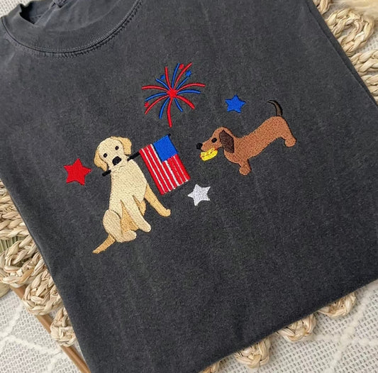 USA embroidered Fourth of July T-Shirt/Sweatshirt/Hoodie