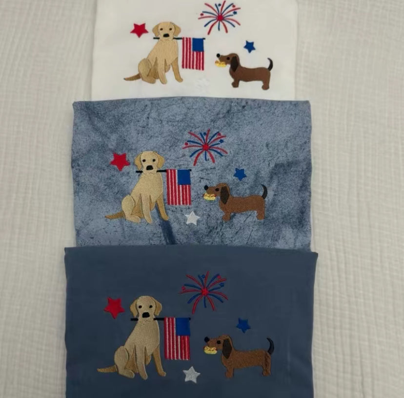 USA embroidered Fourth of July T-Shirt/Sweatshirt/Hoodie