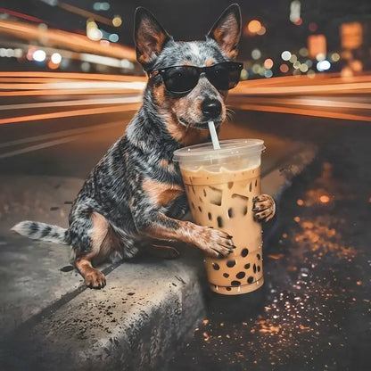 Dog Drinking Bubble Tea Meme Gift for Dog Lovers T-Shirt/Sweatshirt/Hoodie