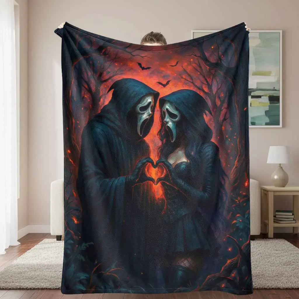 Ghostface Lovers Gothic Romance Blanket