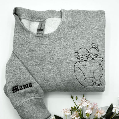 Custom Hoodie with Picture Embroidered Sweatshirt Family Portrait