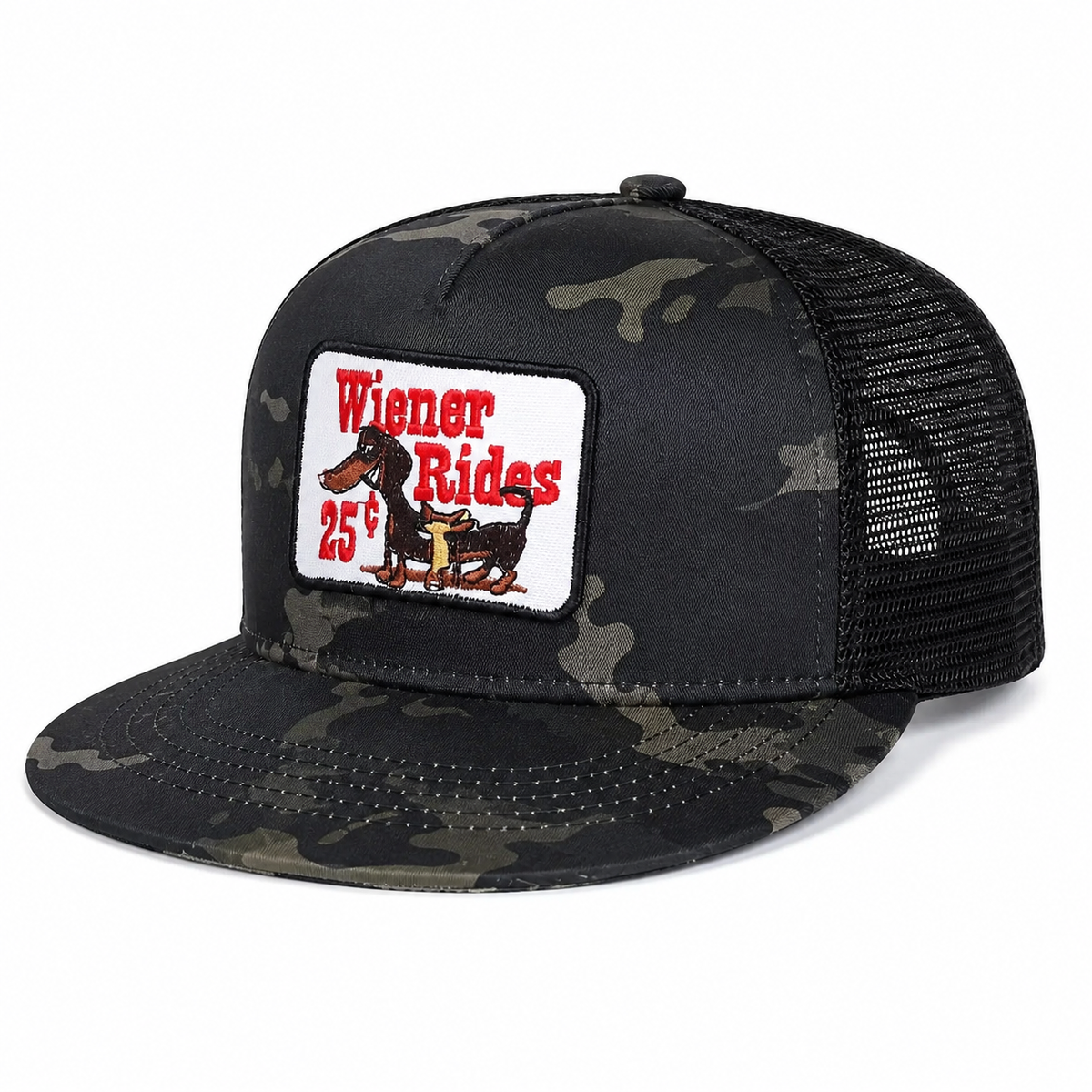 Wiener Rides Dog Letter Embroidered Hat