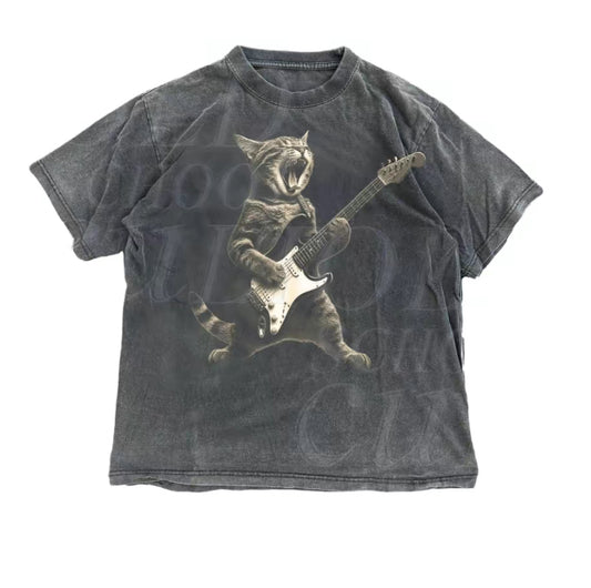Rock Cat Playing Guitar T-Shirt/Sweatshirt/Hoodie