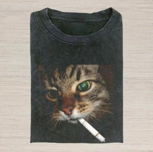 Cat Smoking Vintage T-Shirt/Sweatshirt/Hoodie